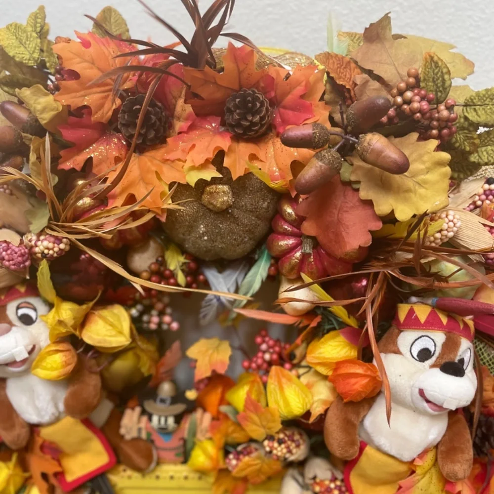 Chip an Dale Thanksgiving/Fall Wreath OOAK!
